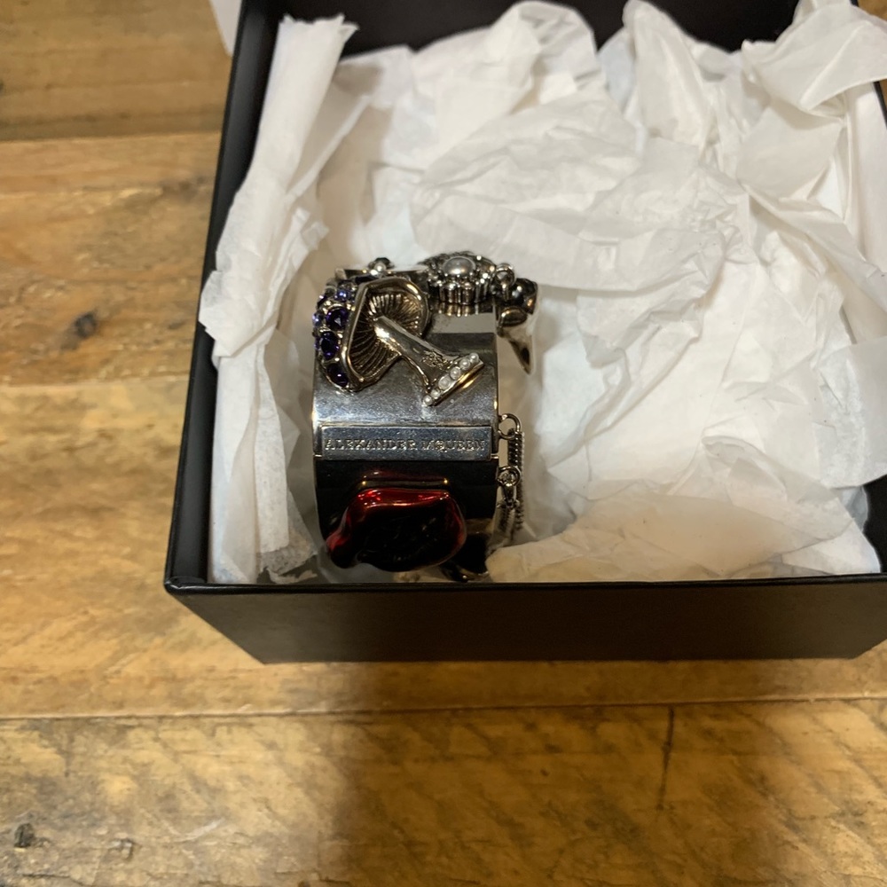 Alexander McQueen Jeweled Hinged Cuff Bracelet - Picture 3 of 8